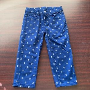 Girls Gymboree anchor print jeans , good used condition size 8